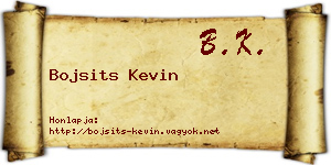 Bojsits Kevin névjegykártya